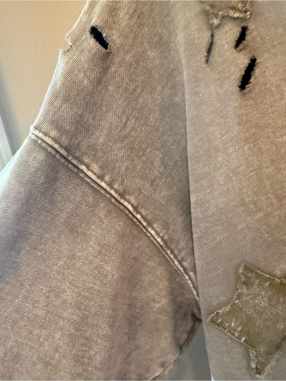Relaxed Star Appliqué Women's oversized sweatshirt - army green - Picture 2 of 12